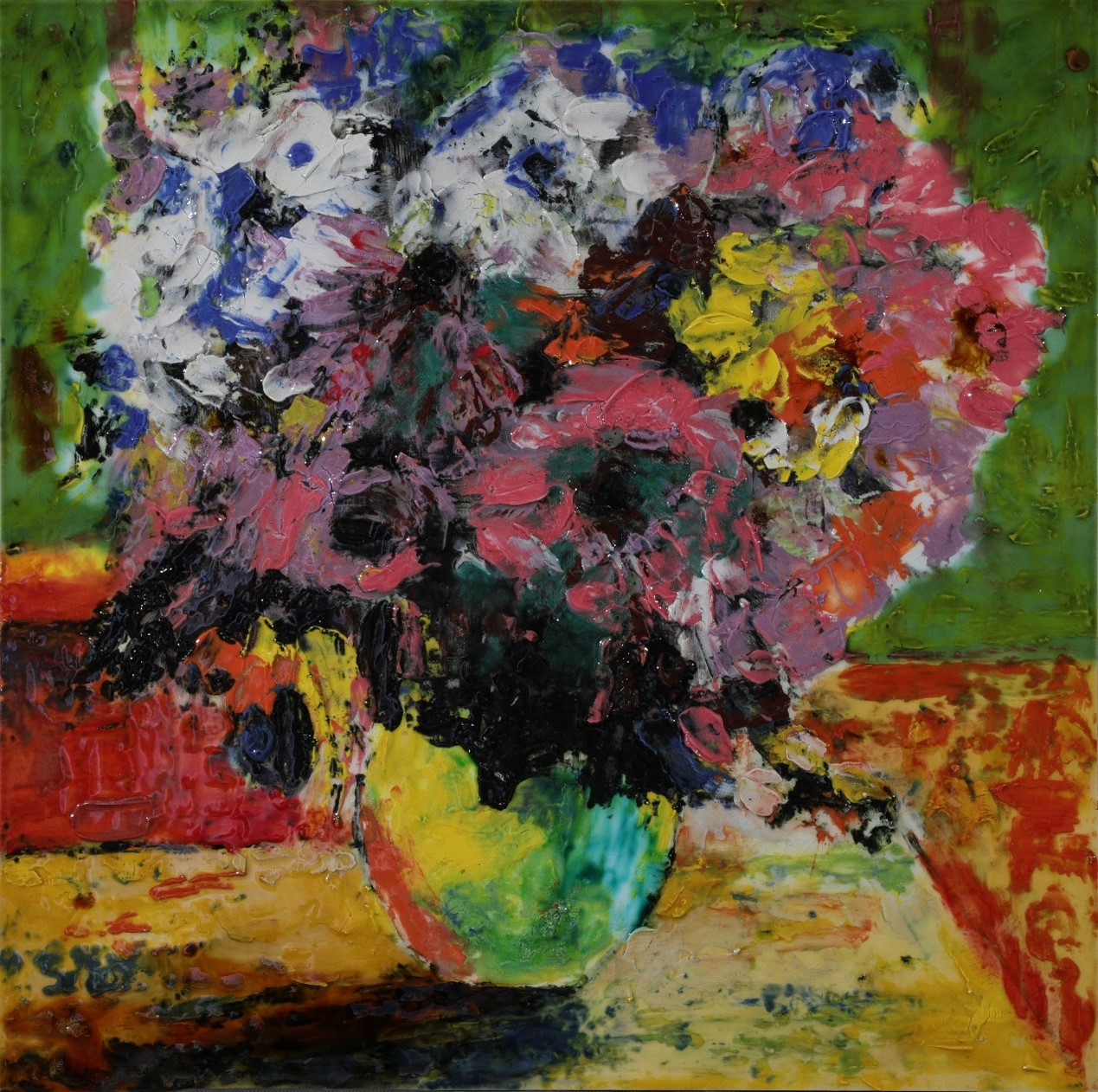 <h2>静物</h2><p>作者：宁钢</p><p>创作年代：2024年</p><p>规格：60cm×60cm</p>品类：洛阳三彩瓷板</p>